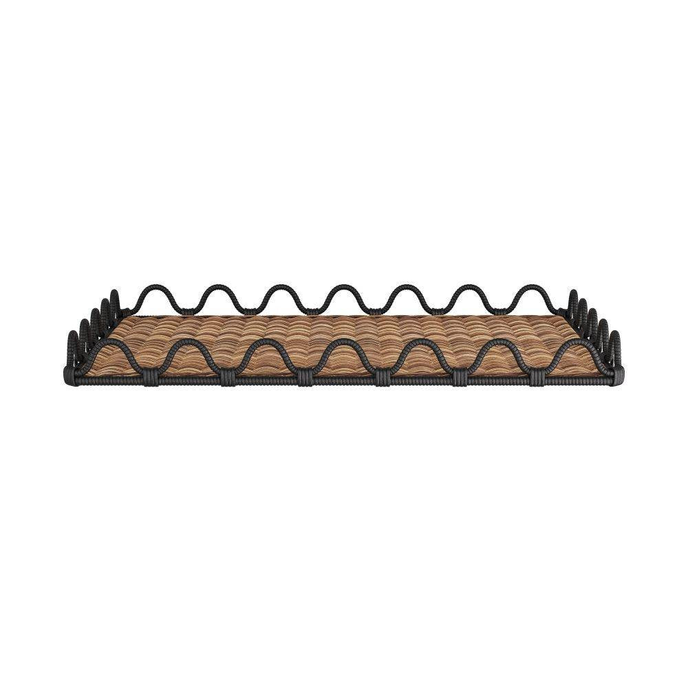 Mar Tray in Natural & Black, Rattan