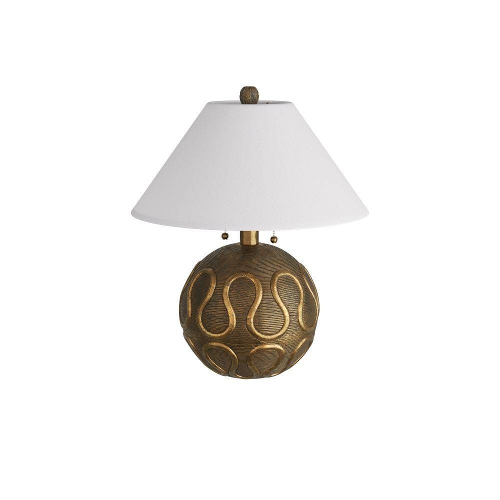 Lampe de table Serpiente en laiton vieilli et aluminium moulé
