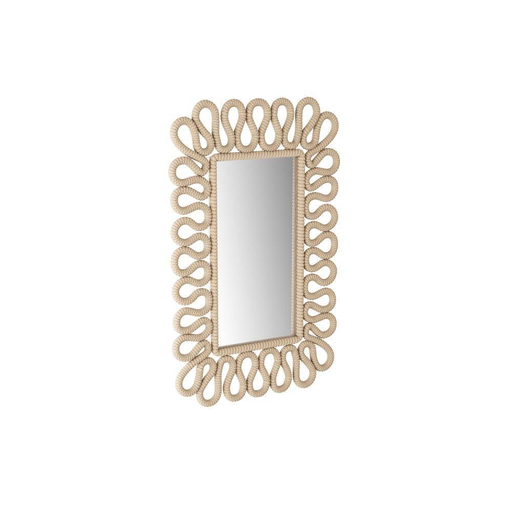 Miroir Caracol couleur ivoire, corde en coton