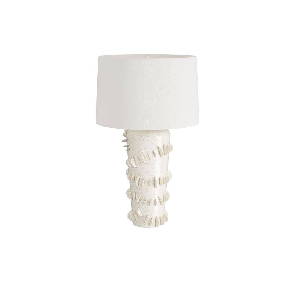 Lampe de table Beatrix en céramique ivoire craquelée