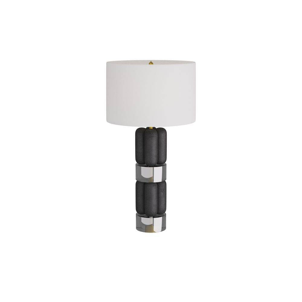 Lampe de table Bronson couleur anthracite, pierre de riz