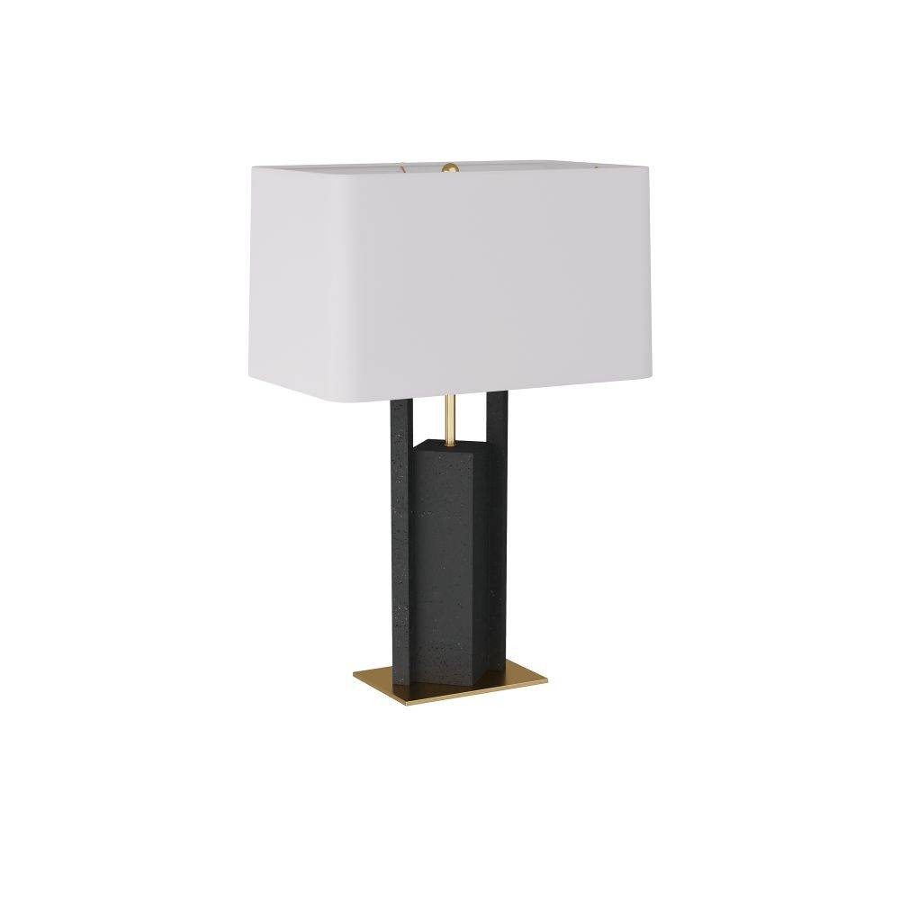 Lampe de table Zory couleur anthracite, pierre de riz
