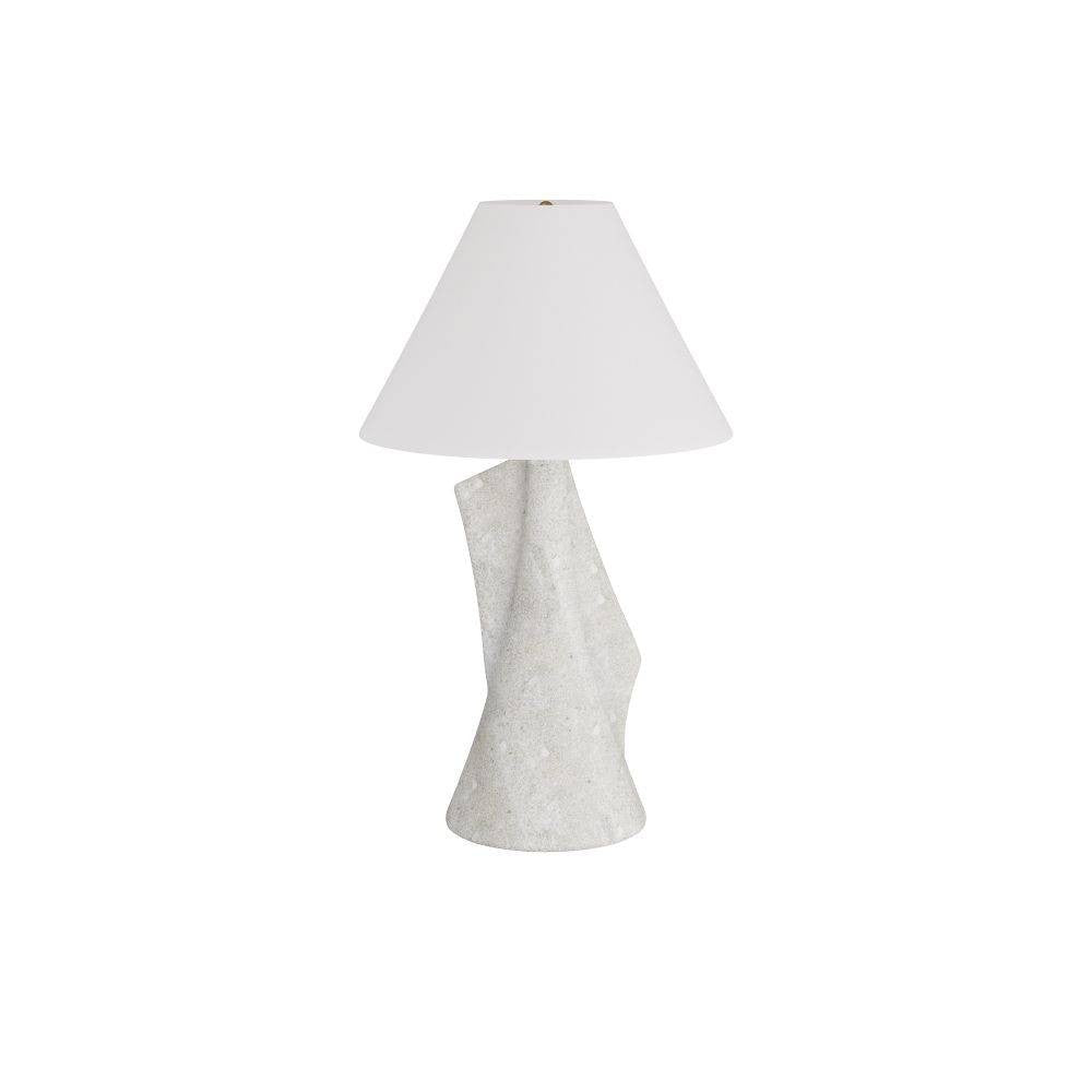 Lampe de table Bruce couleur ivoire, pierre de verre