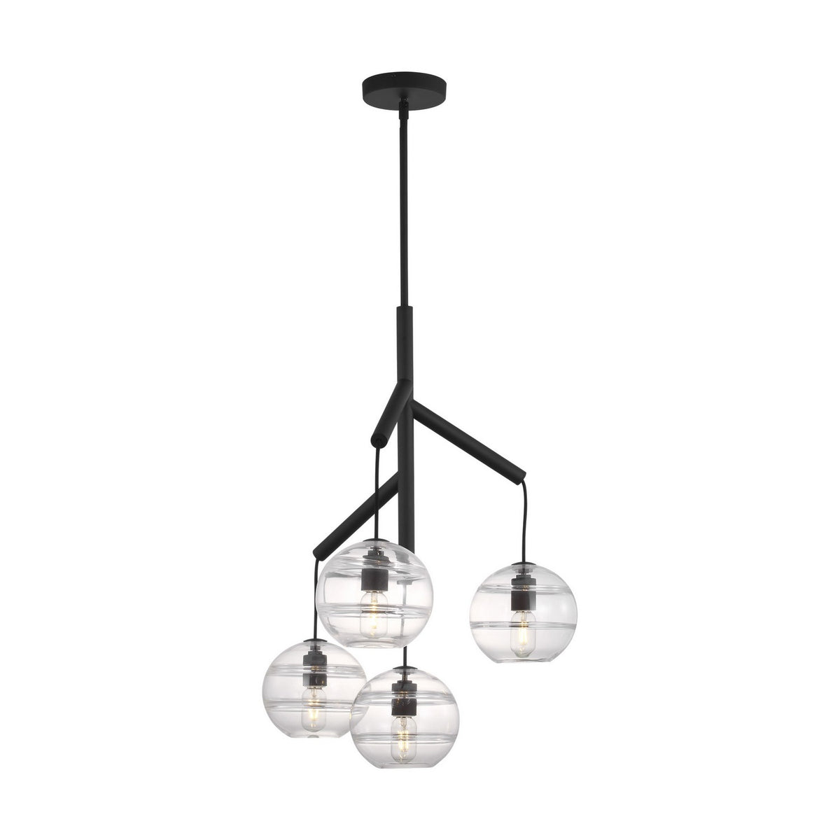 Sedona Four Light Chandelier in Nightshade Black