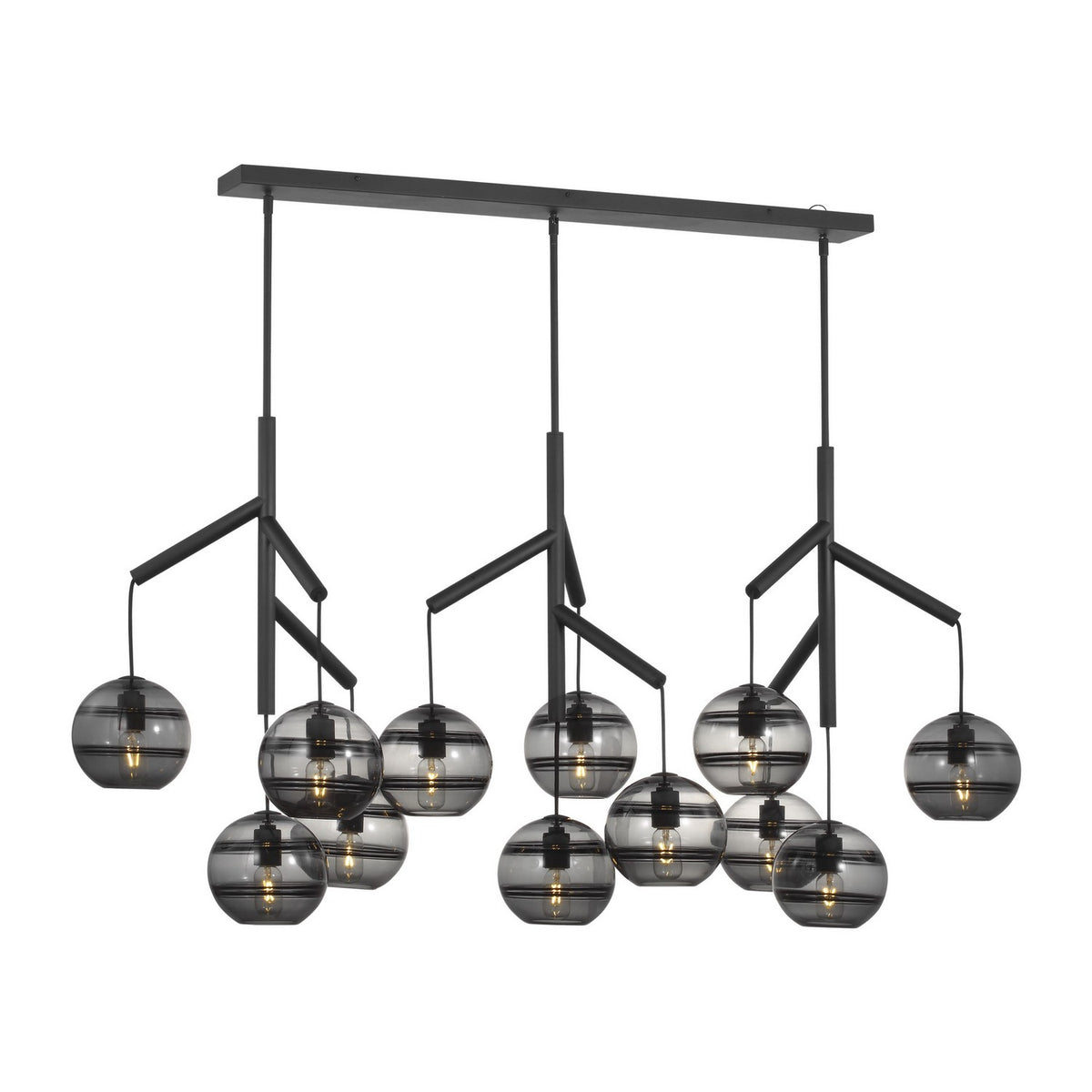 Sedona 12 Light Chandelier in Nightshade Black