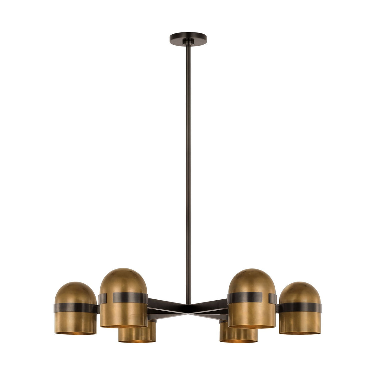 Octavia LED Chandelier in Blackened Bronze/Bright Worn Brass