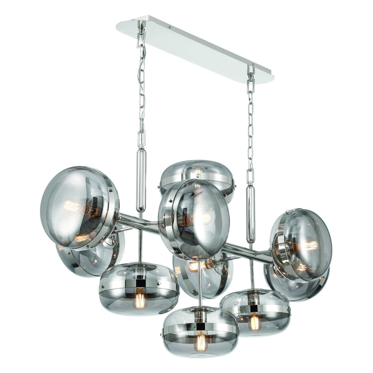 Nottingham Ten Light Chandelier in Polished Nickel