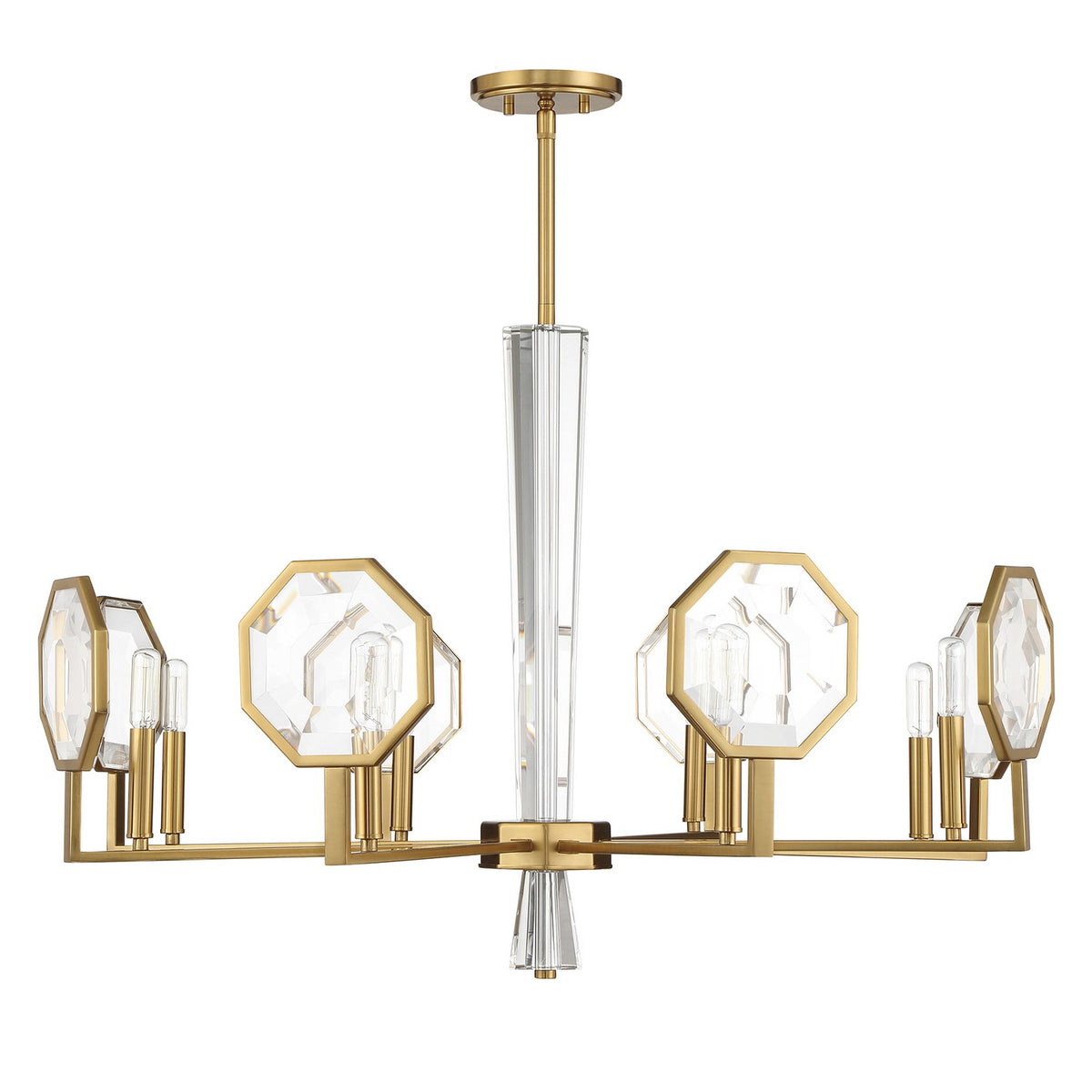 Leighton Eight Light Chandelier in Warm Brass