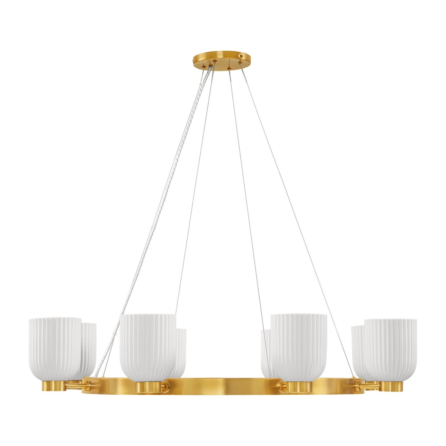 Lustre Isla Blanca à huit lumières en laiton chaud
