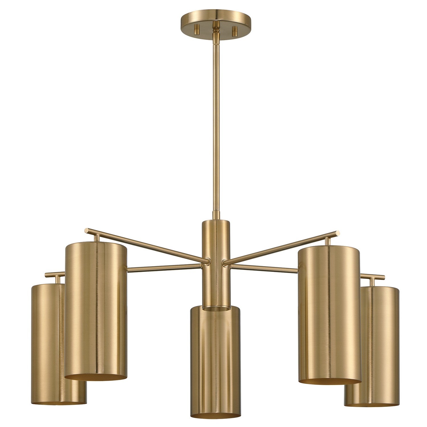 Lio Five Light Chandelier in Noble Brass
