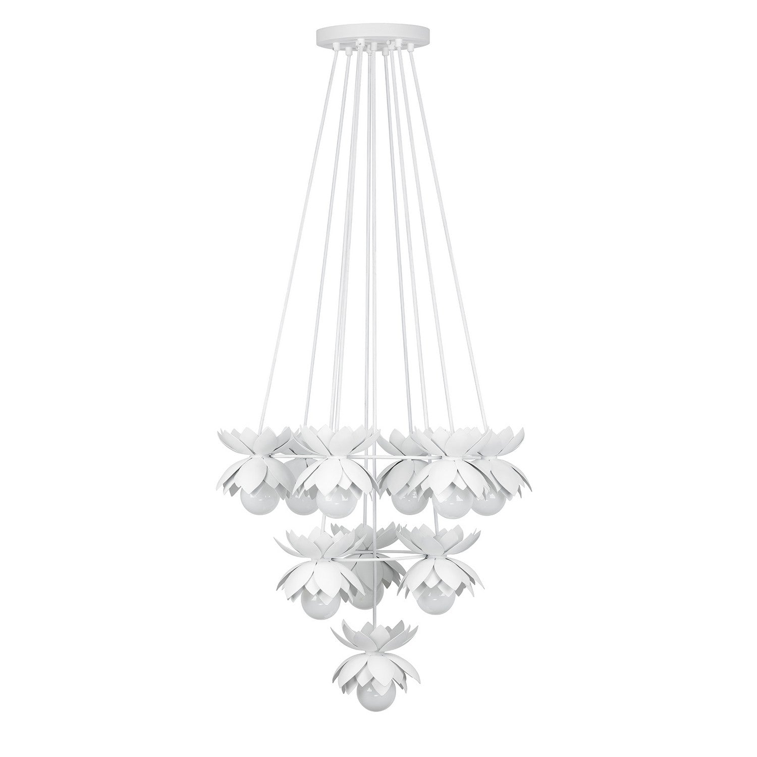 Lustre Pacha dix lumières en cachemire blanc