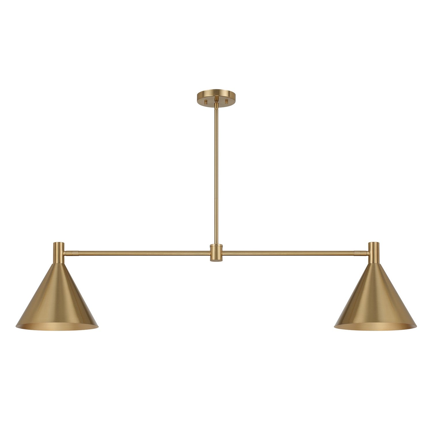 Pharos Two Light Linear Chandelier in Noble Brass