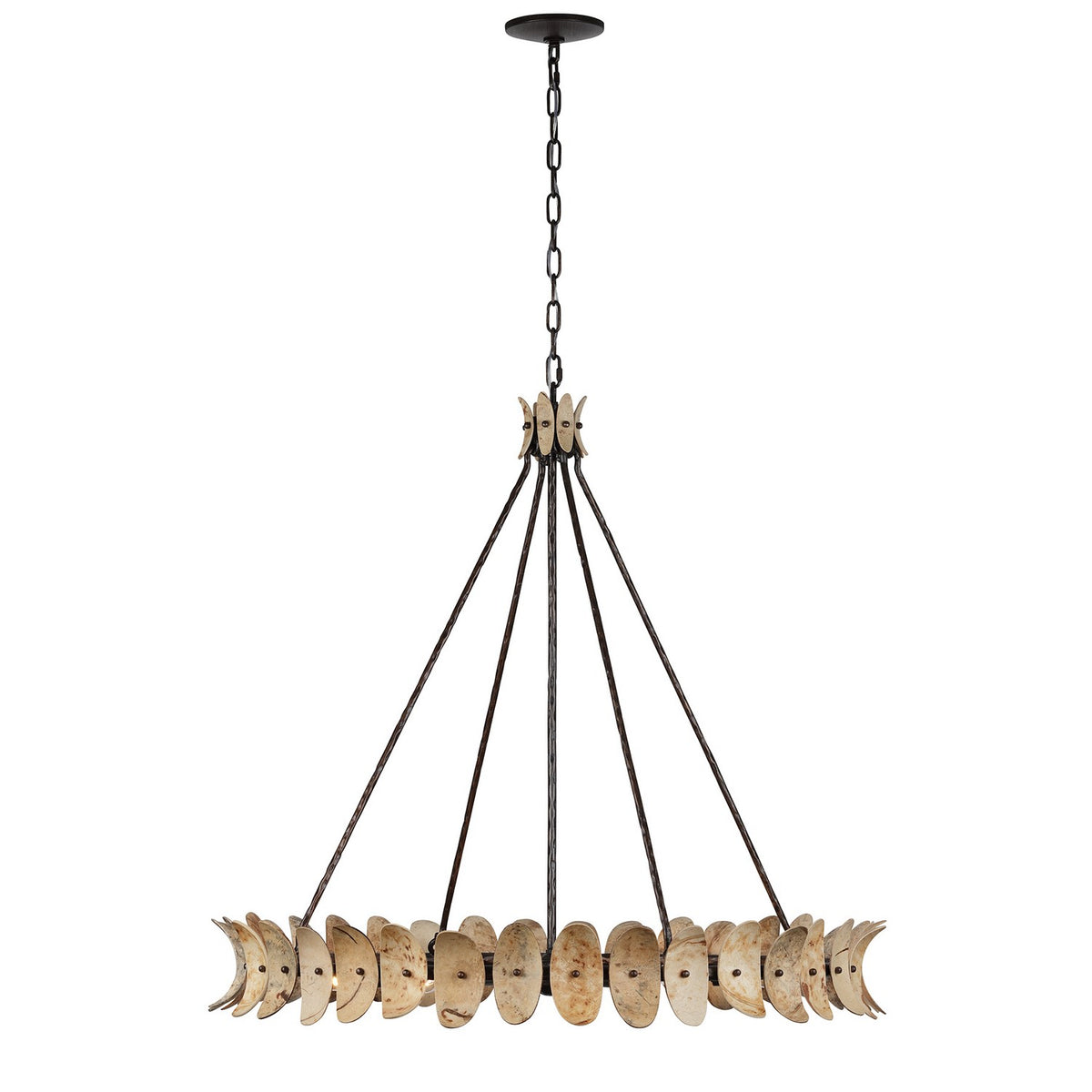 Monarch Eight Light Chandelier in Champagne Mist with Coconut Shell