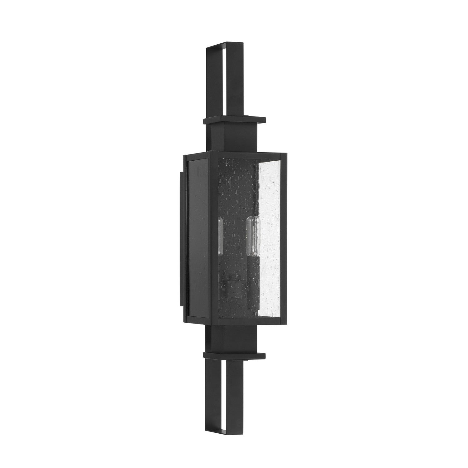Applique murale d'extérieur Ascott Two Light en noir mat