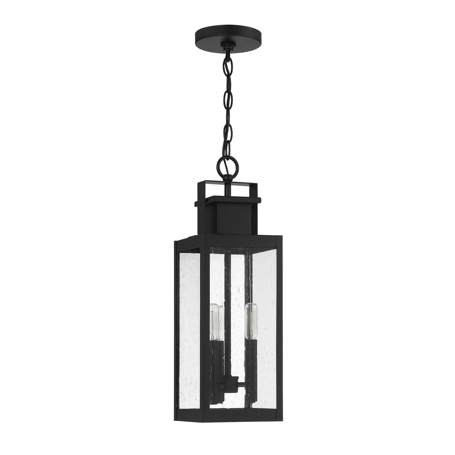 Lanterne suspendue d'extérieur Ascott Three Light en noir mat
