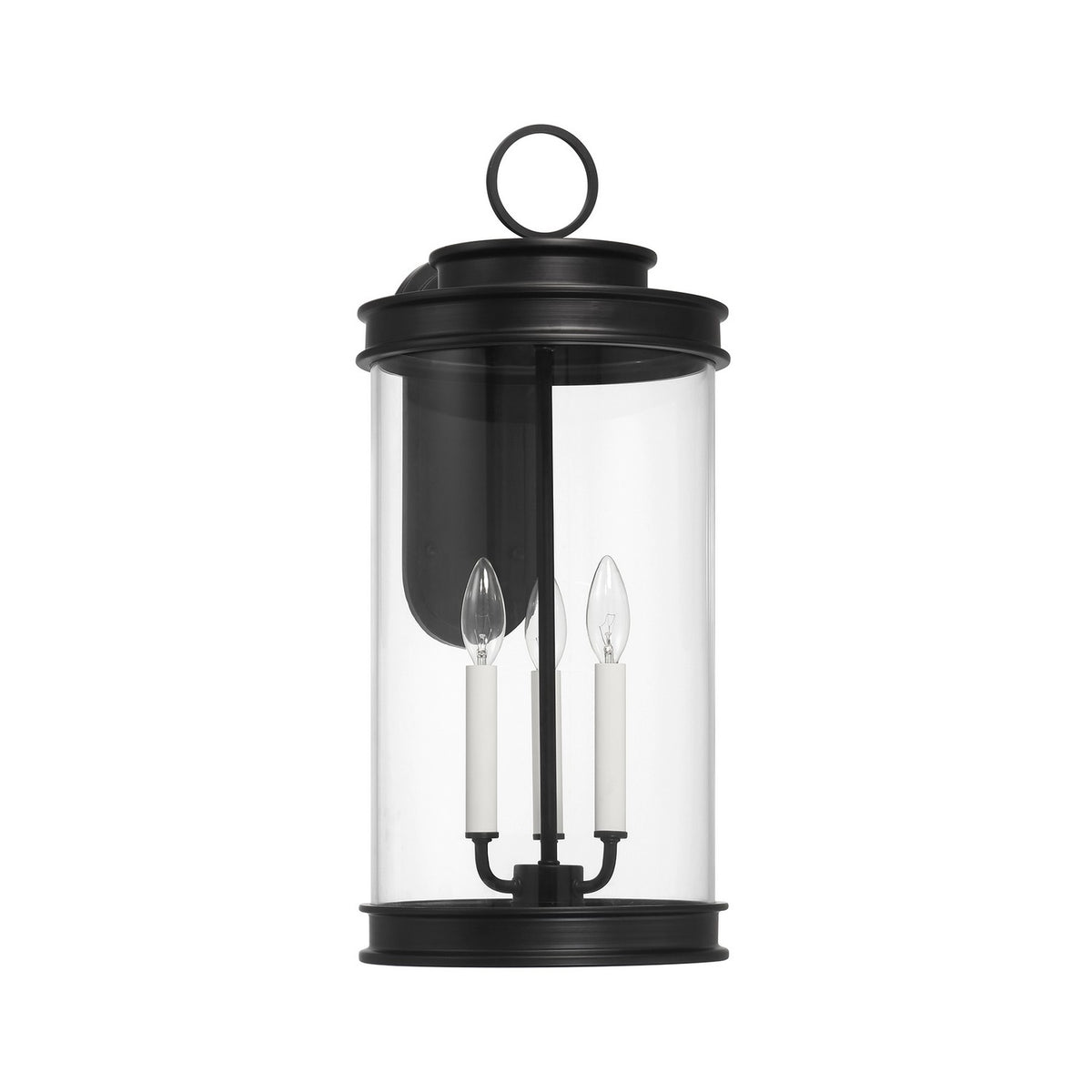 Englewood Three Light Outdoor Wall Lantern in Matte Black