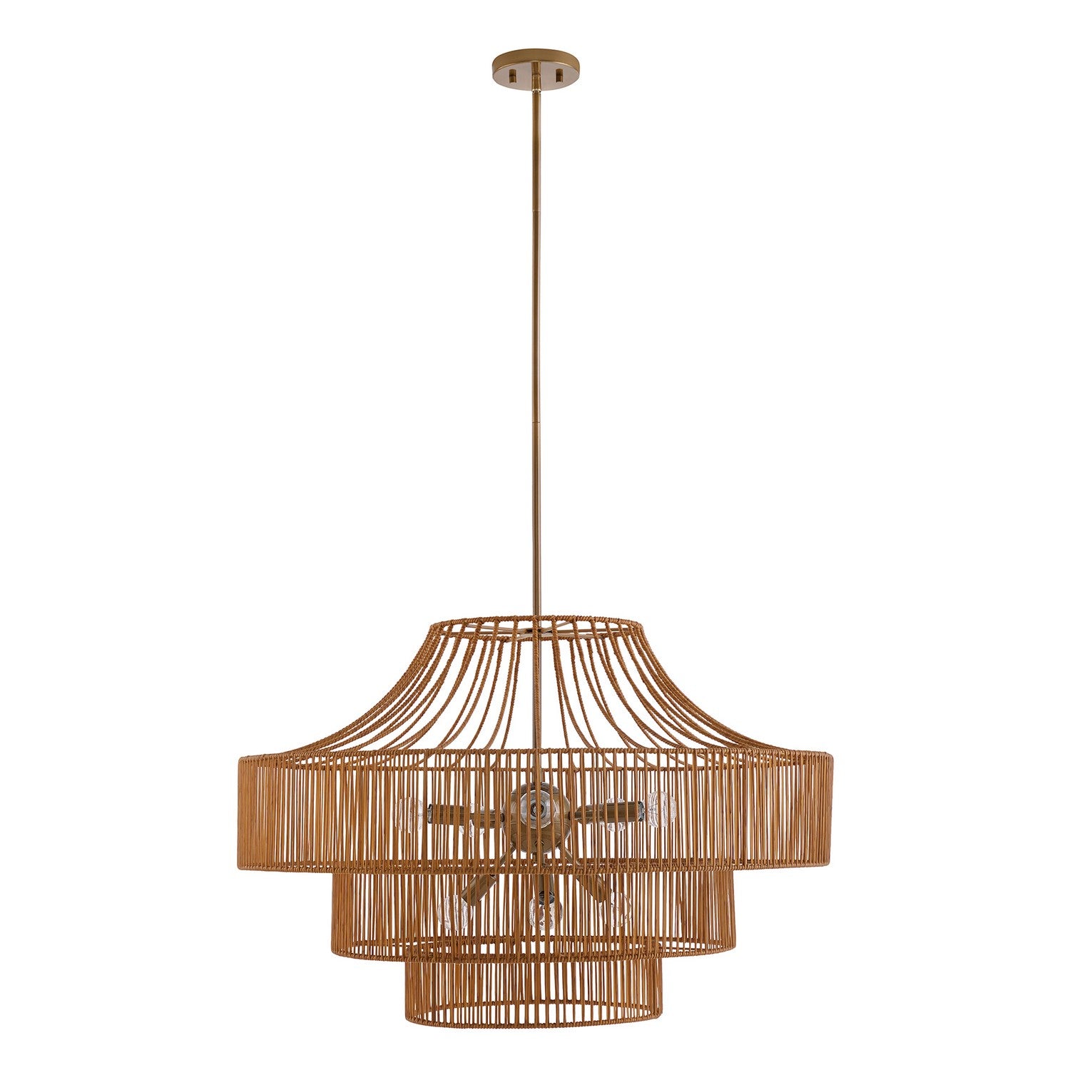 Lustre d'extérieur Medlock à huit lumières en laiton bruni
