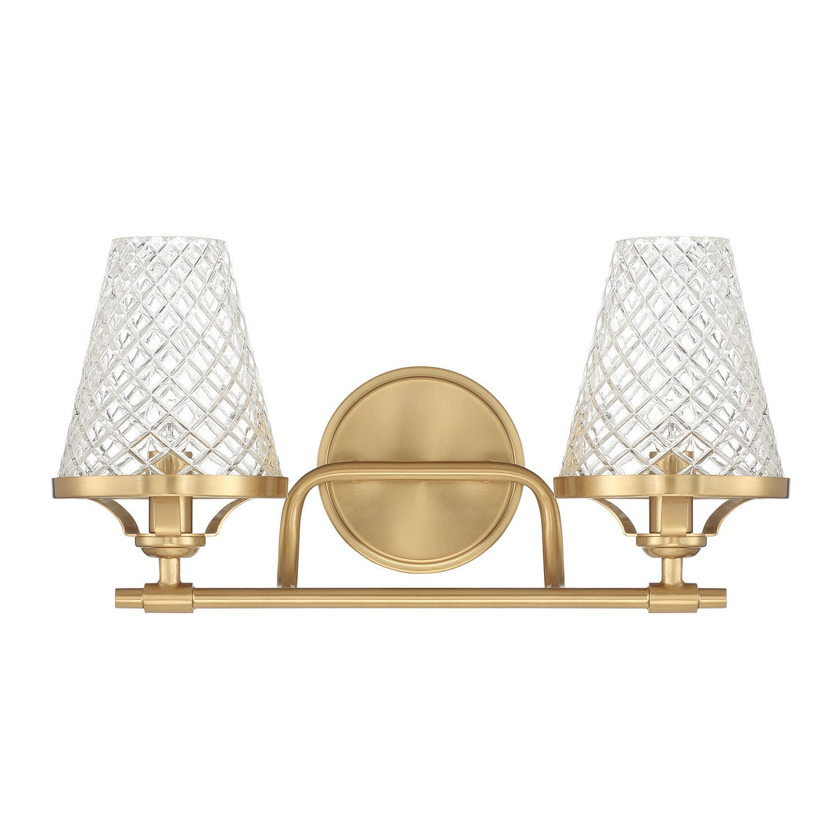 Candler Two Light Bathroom Vanity in Warm Brass