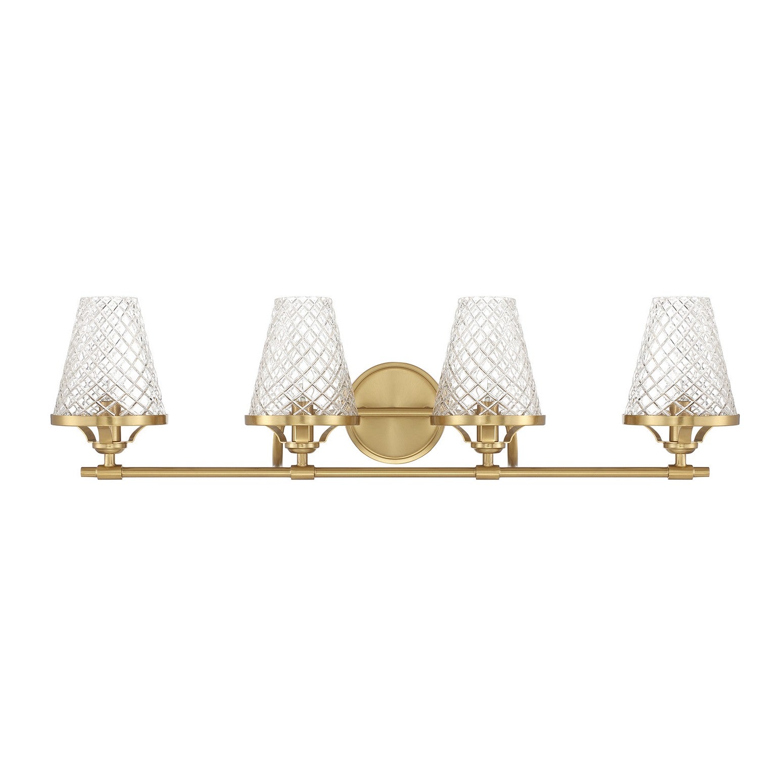 Applique de salle de bain à quatre lumières Candler en laiton chaud