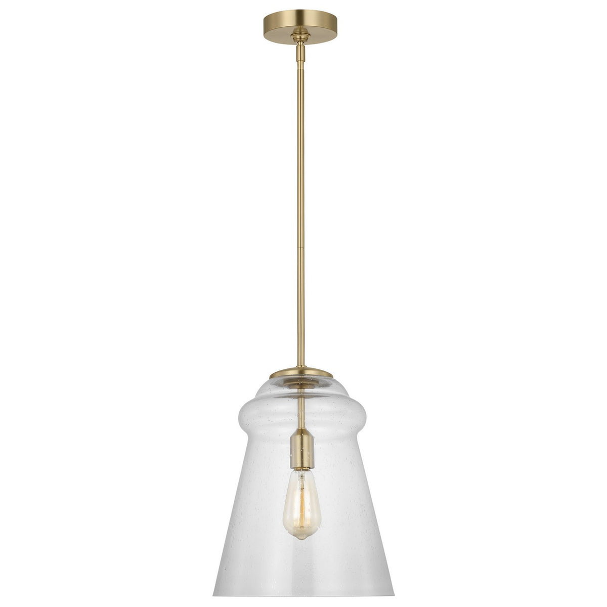 Loras One Light Pendant in Satin Brass