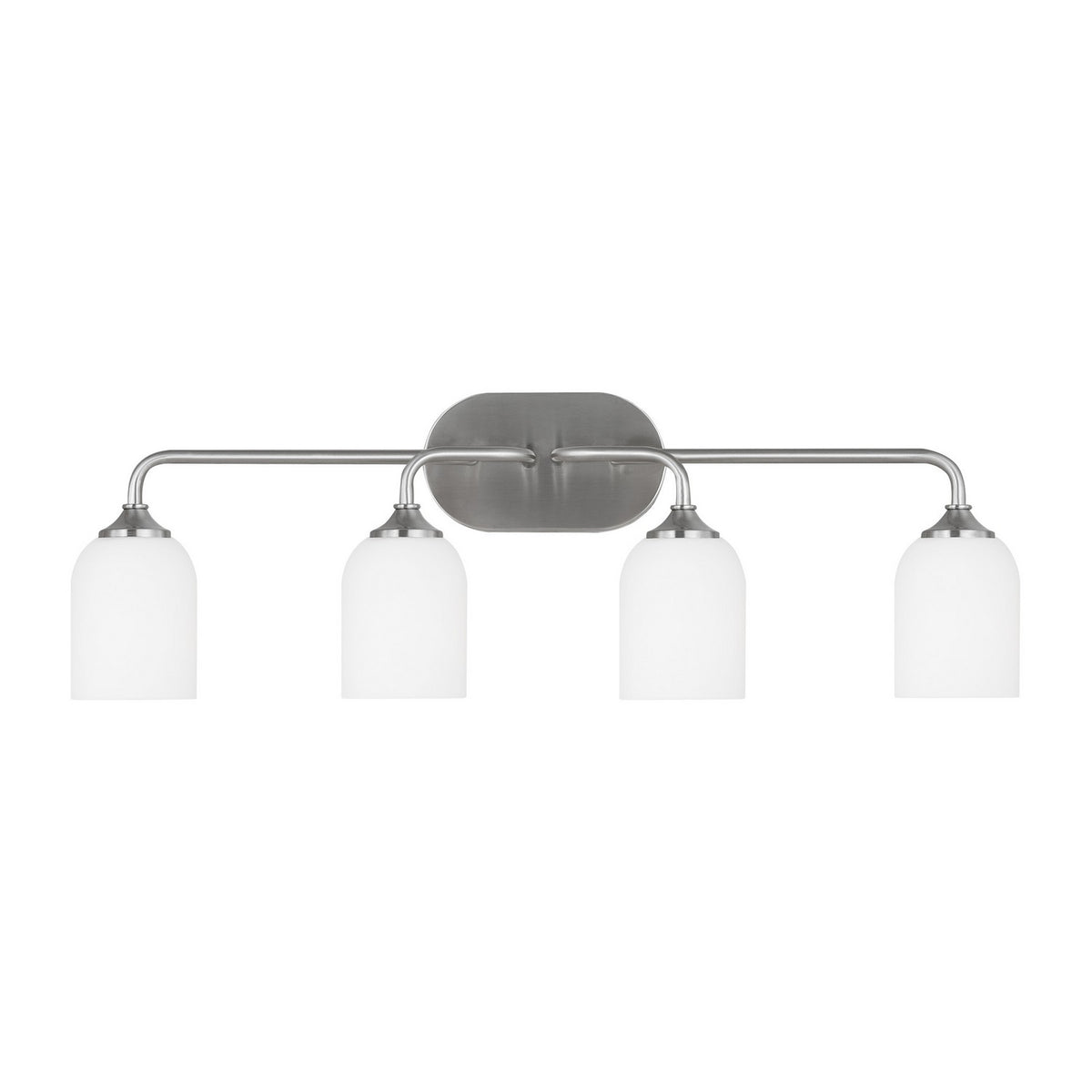 Emile Four Light Vanity in Brushed Steel