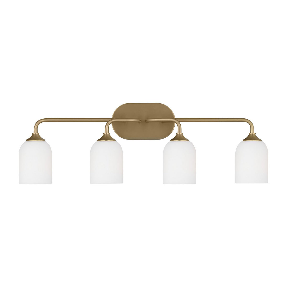 Emile Four Light Vanity in Satin Brass