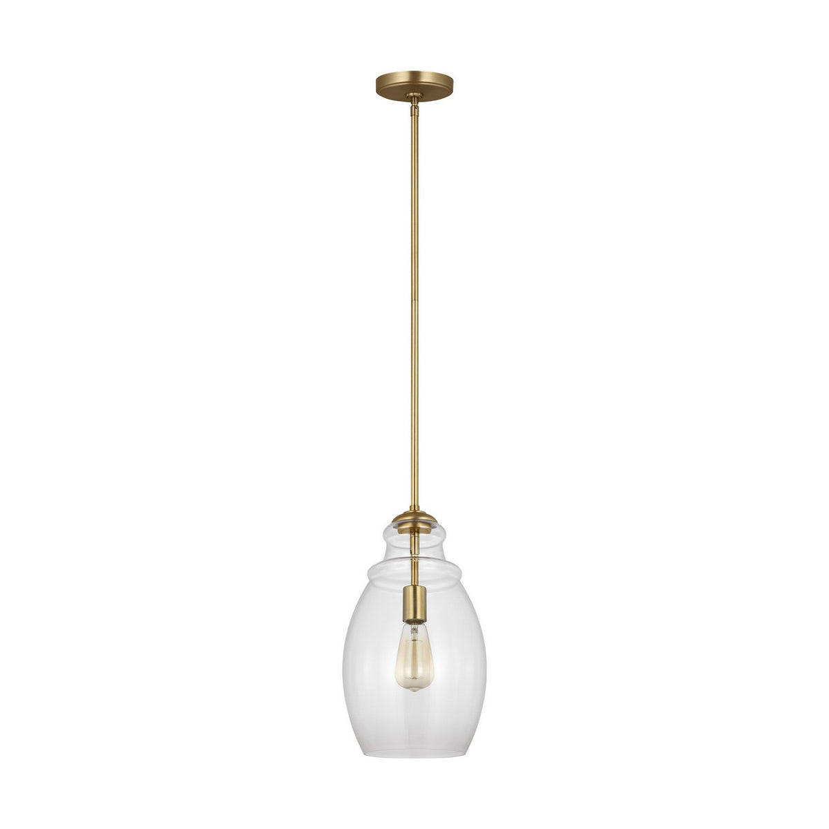 Marino One Light Pendant in Satin Brass