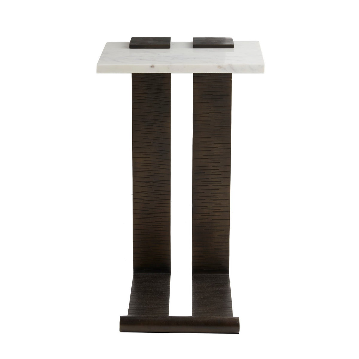 McClain Accent Table in White Marble