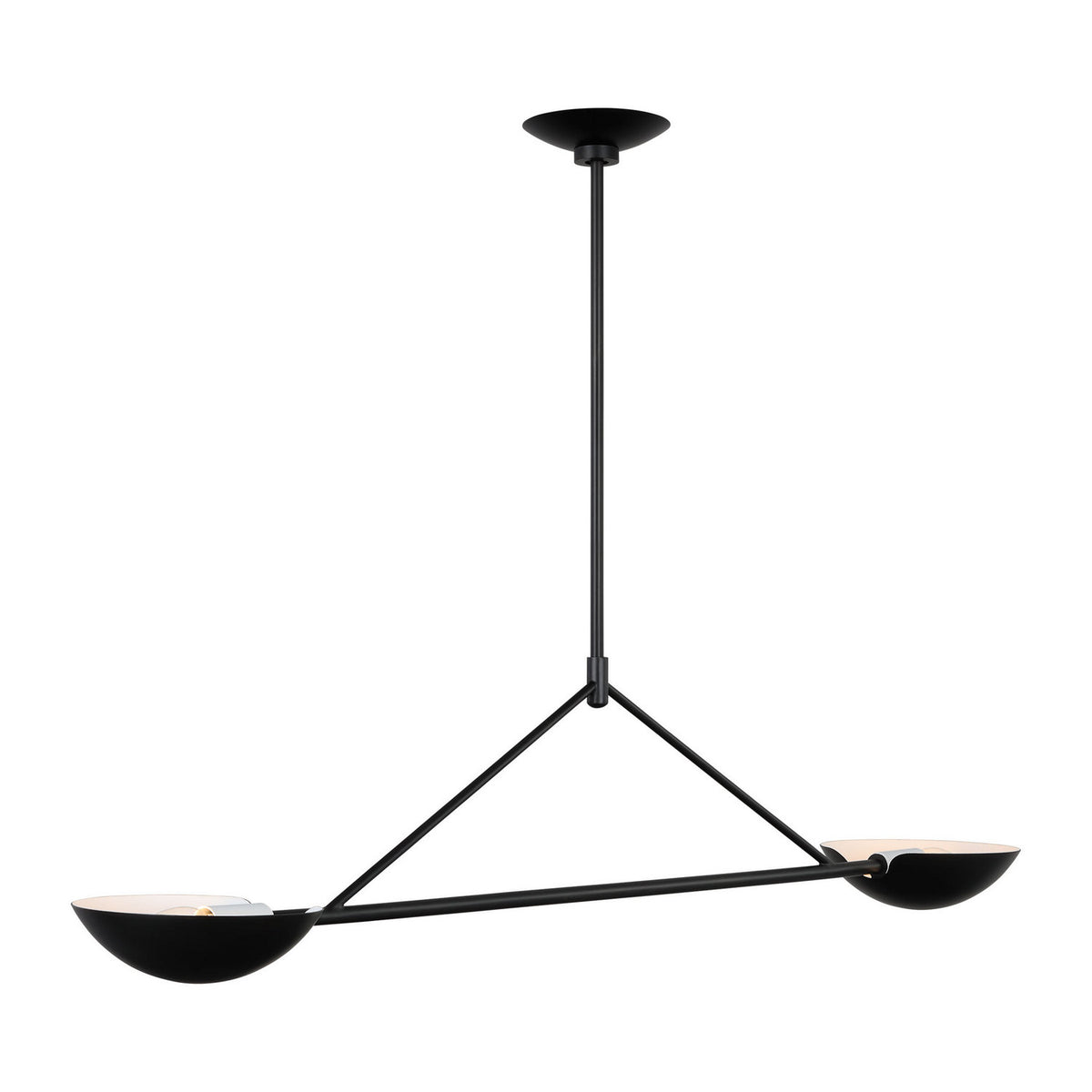Nevel Two Light Linear Chandelier in Aged Iron