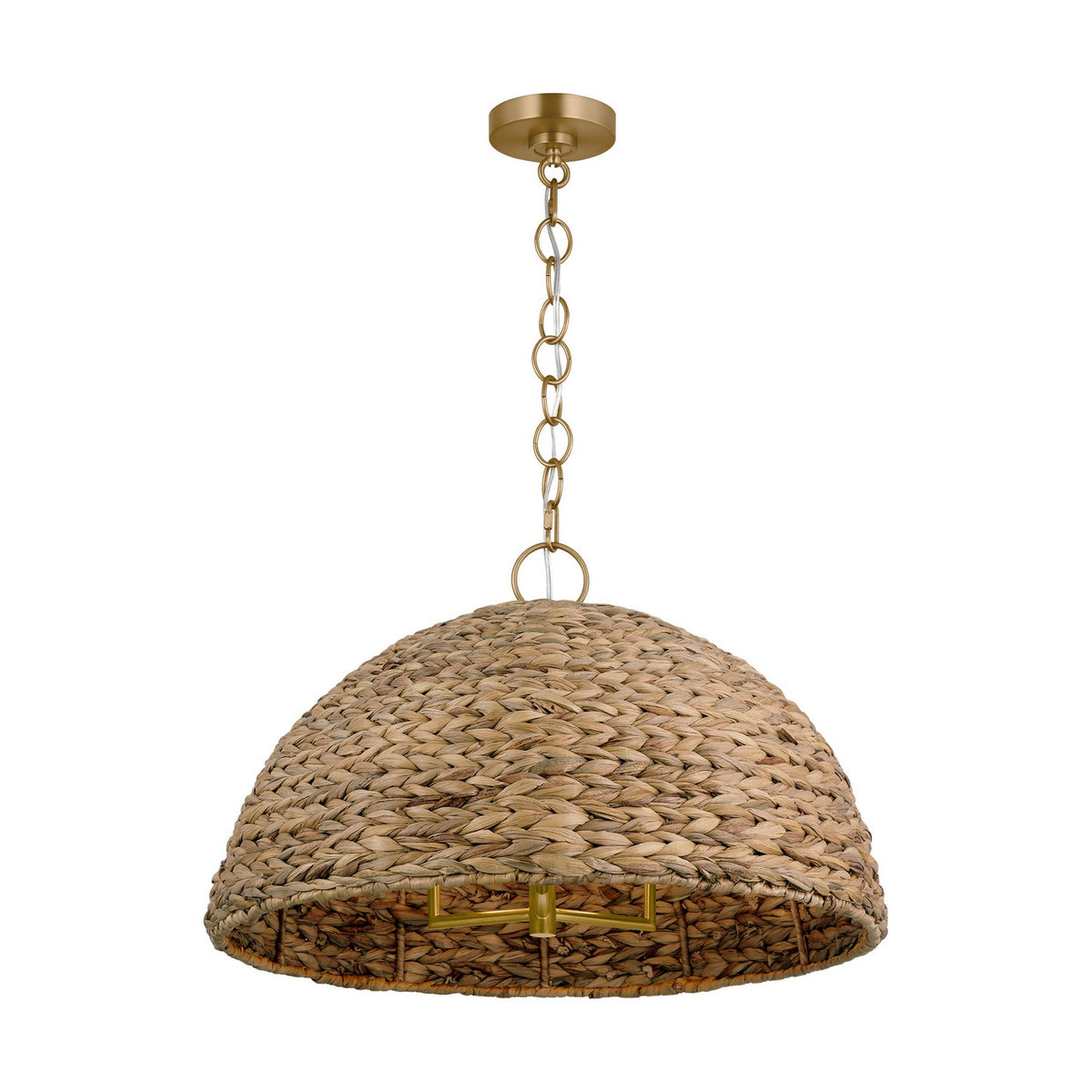 Cay Three Light Pendant in Burnished Brass