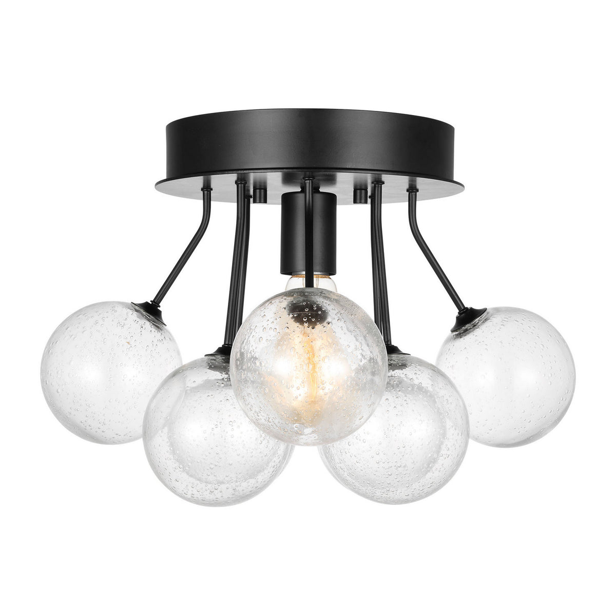 Bronzeville One Light Semi-Flush Mount in Midnight Black