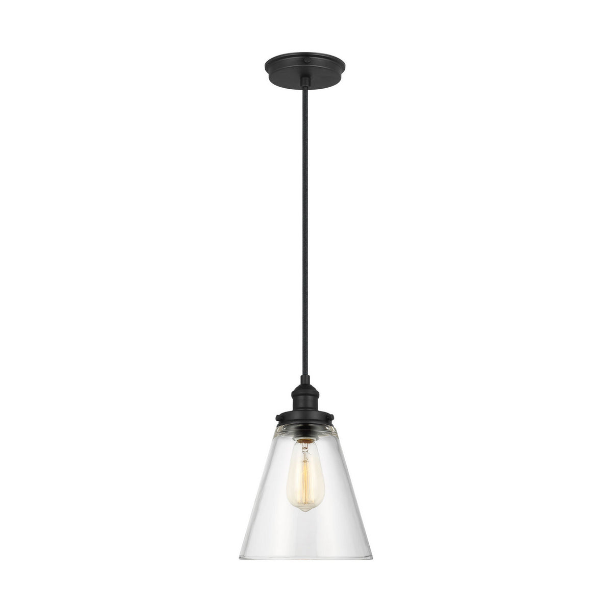 Baskin One Light Pendant in Midnight Black