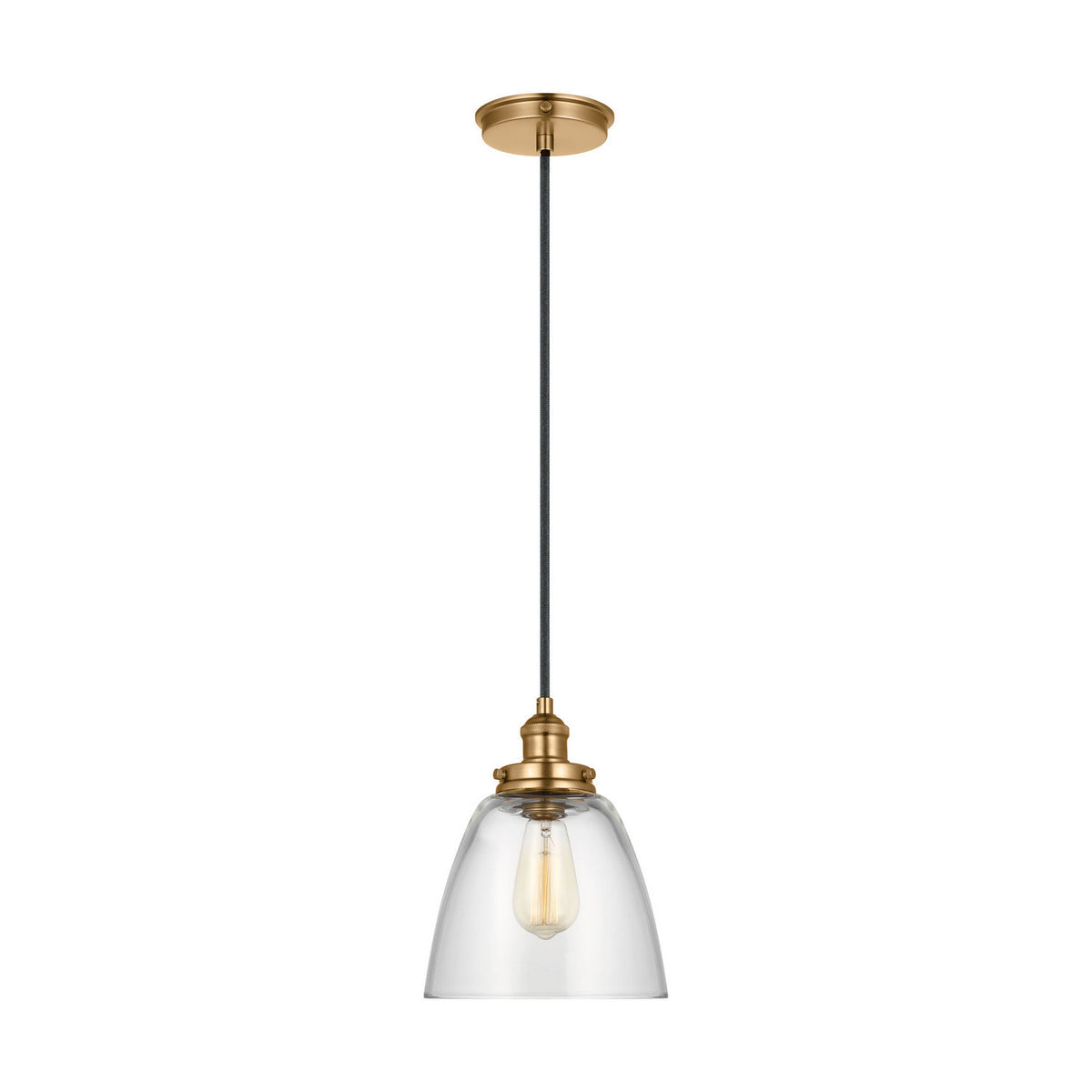 Baskin One Light Pendant in Satin Brass
