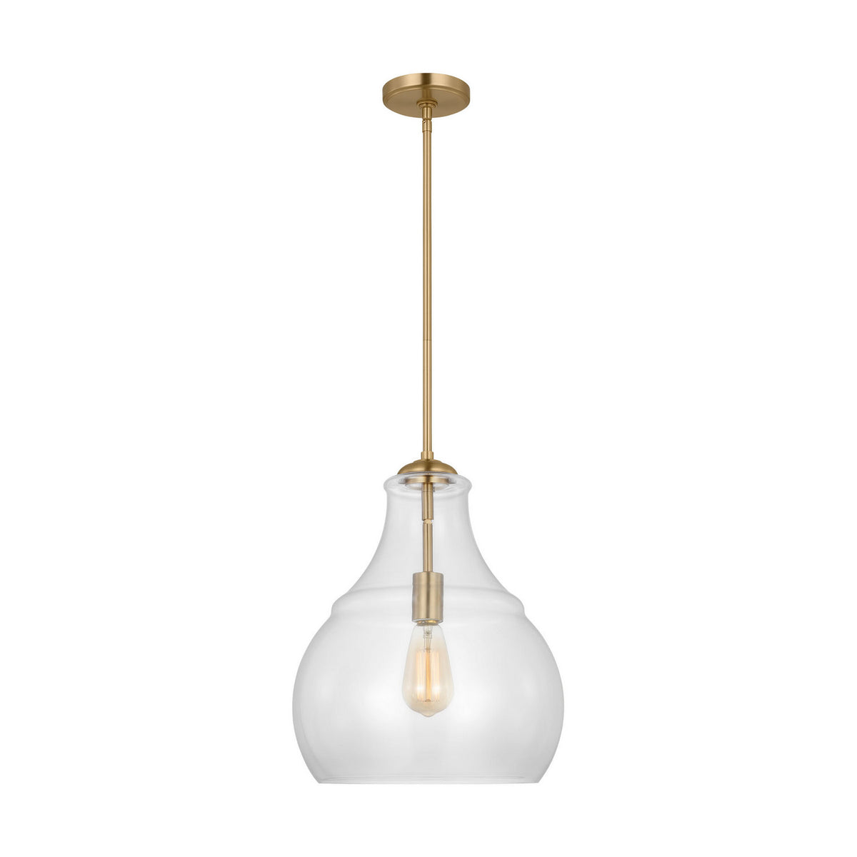 Zola One Light Pendant in Satin Brass