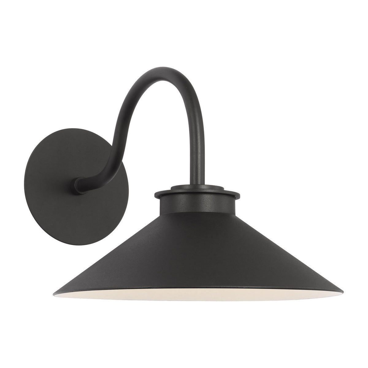 Modern Barn Light LED Wall Lantern in Textured Black