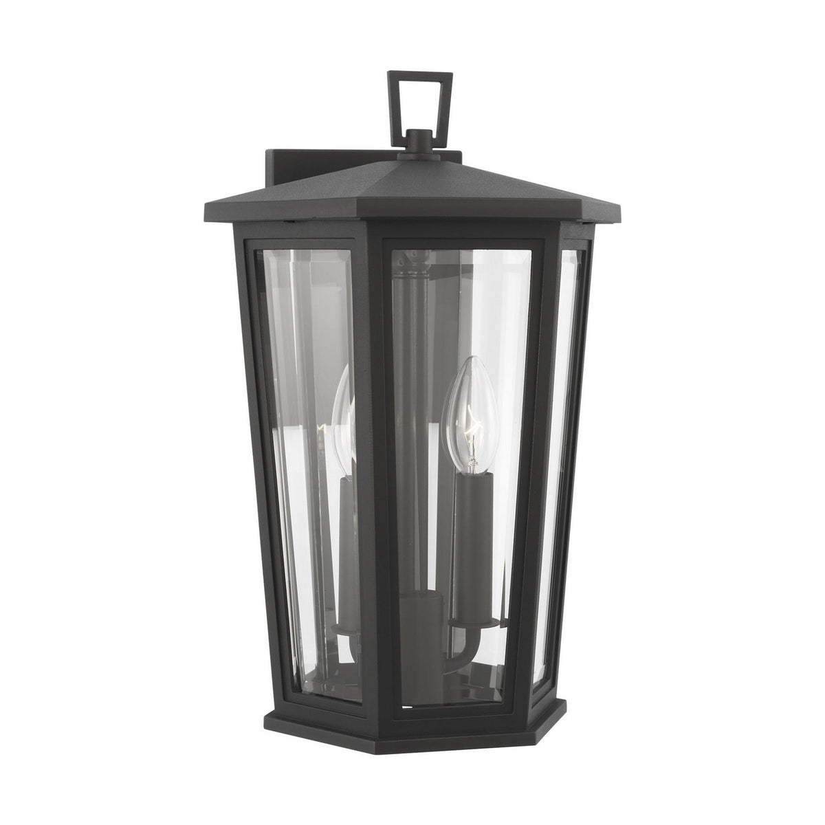Witley Two Light Wall Lantern in Textured Black