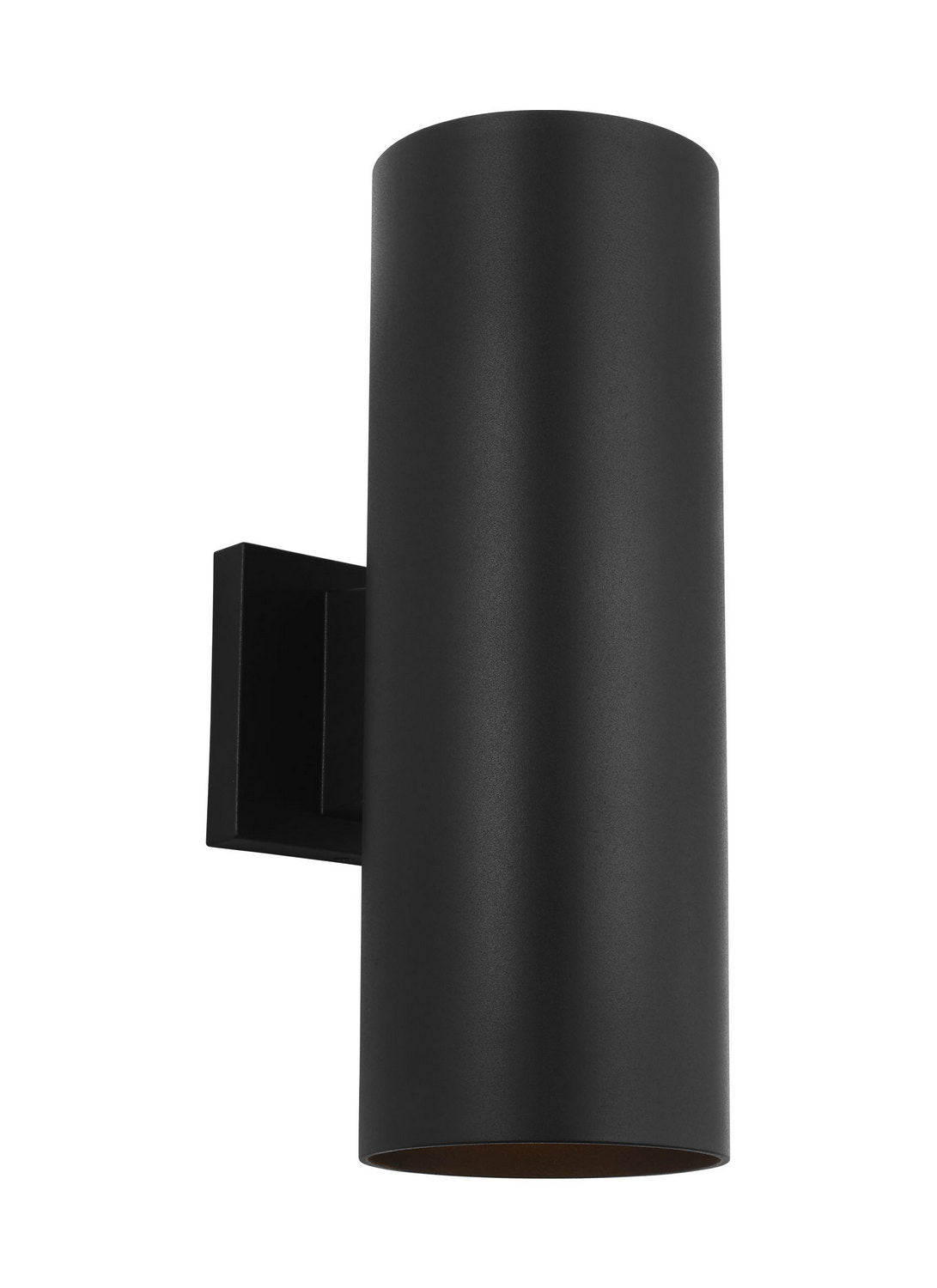 Outdoor Cylinders Two Light Wall Lantern in Textured Black