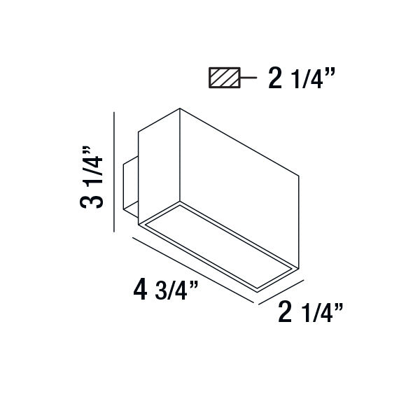 Vello LED Wall Mount in Black