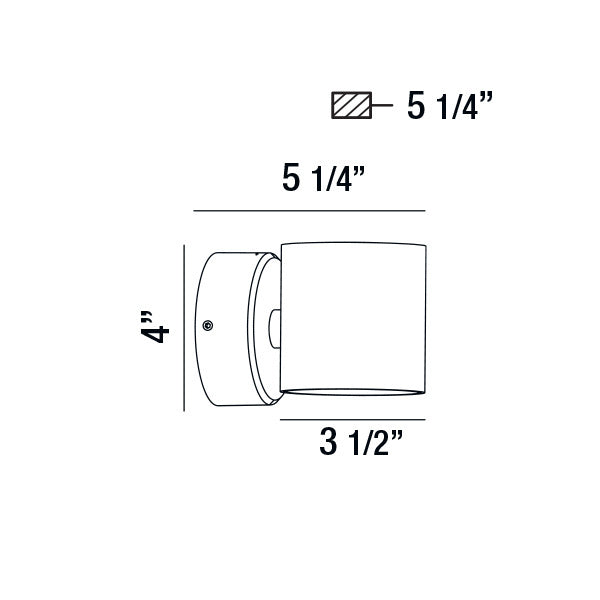 Volume LED Wall Mount in Black