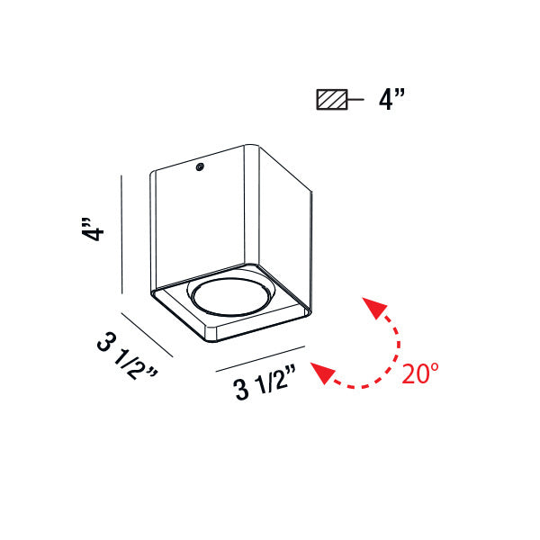 Kewb LED Flushmount in Black