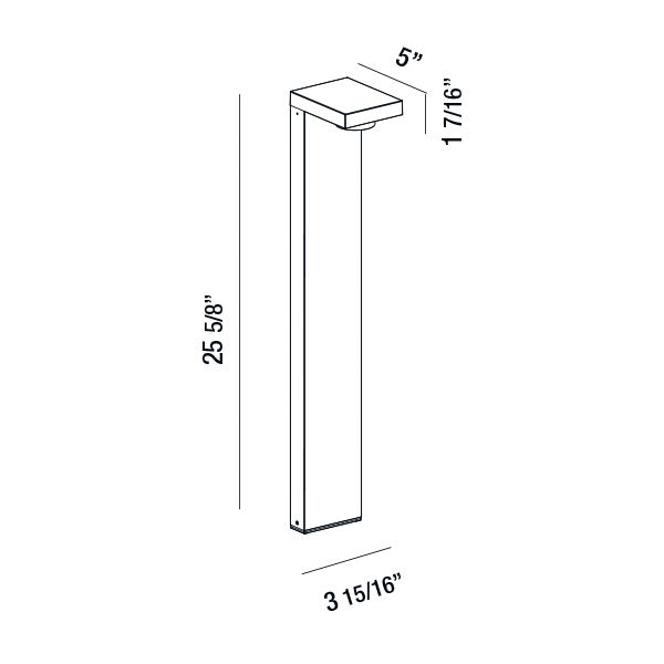 Pallito LED Bollard in Black
