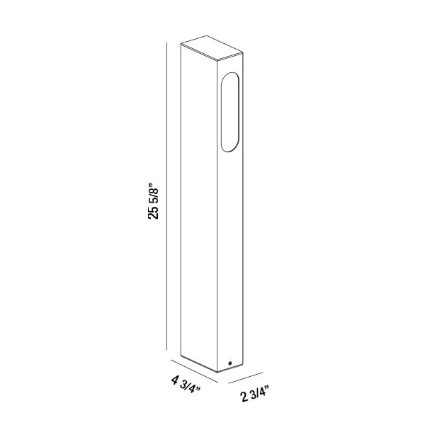 Architectural Outdoor LED Bollard in Black