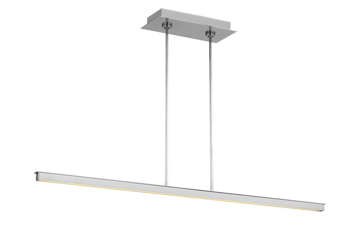Stagger LED Linear Suspension in Polished Stainless Steel