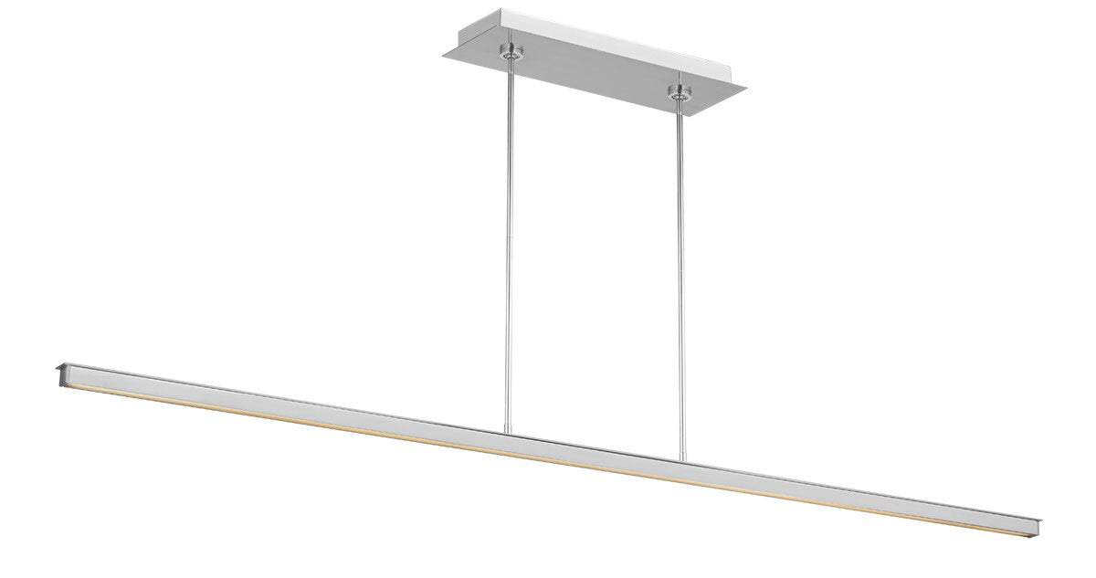 Stagger LED Linear Suspension in Polished Stainless Steel