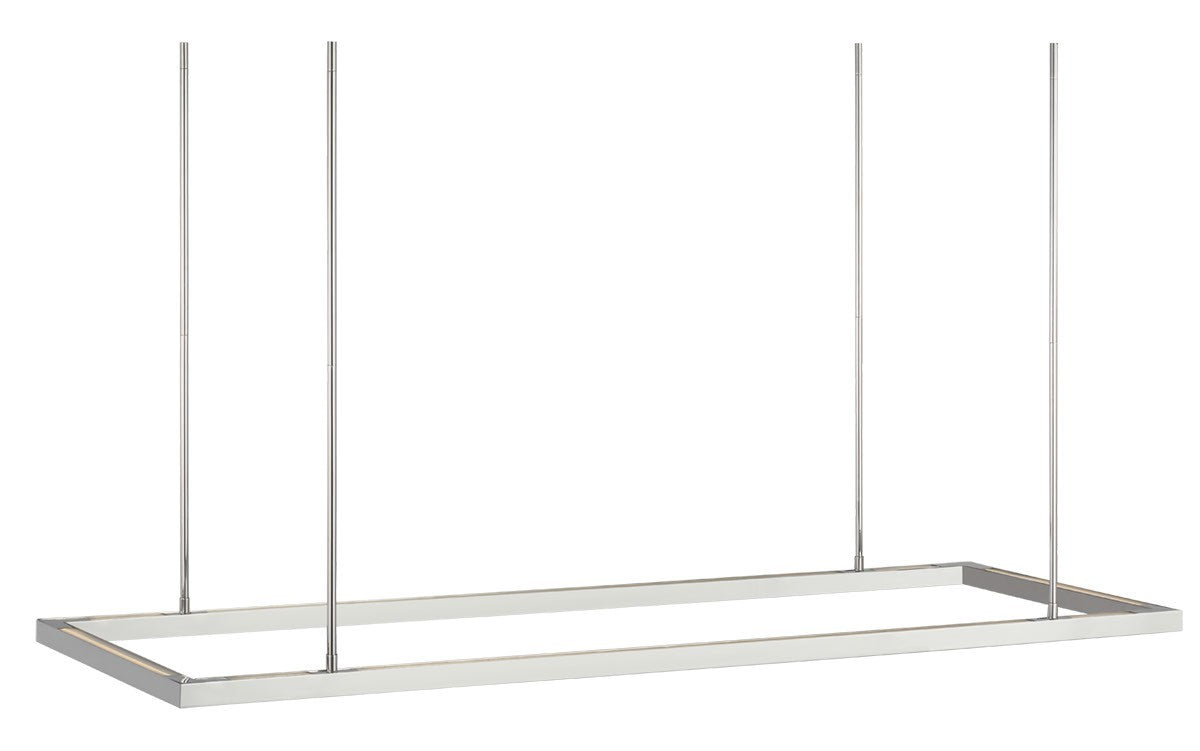 Stagger LED Linear Suspension in Polished Stainless Steel