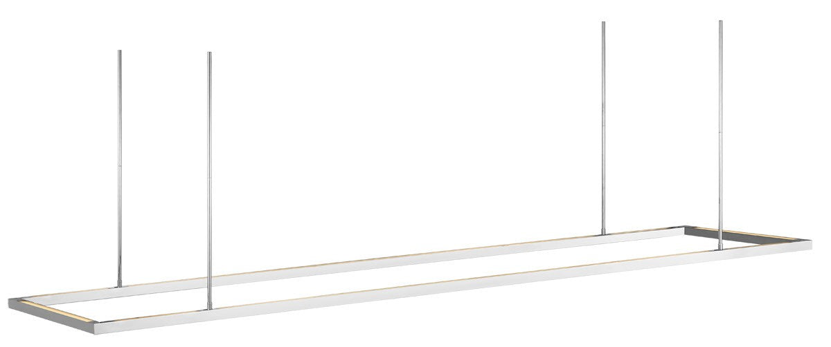 Stagger LED Linear Suspension in Polished Stainless Steel