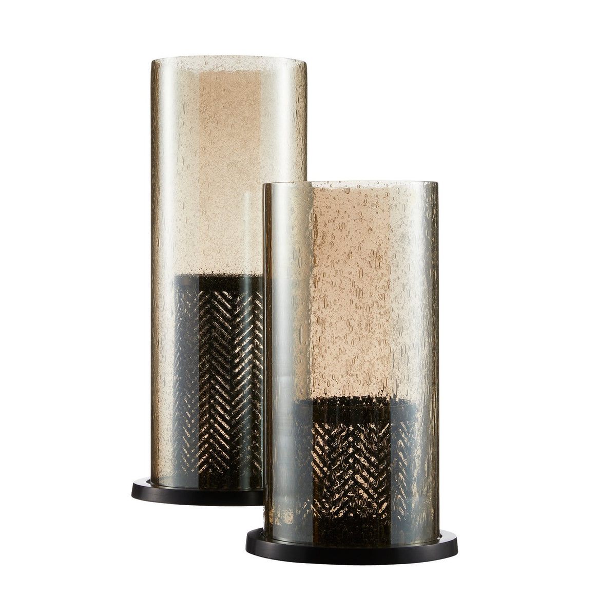 Dabney Hurricanes, Set of 2 in Smoke Luster/Bronze/Bronze