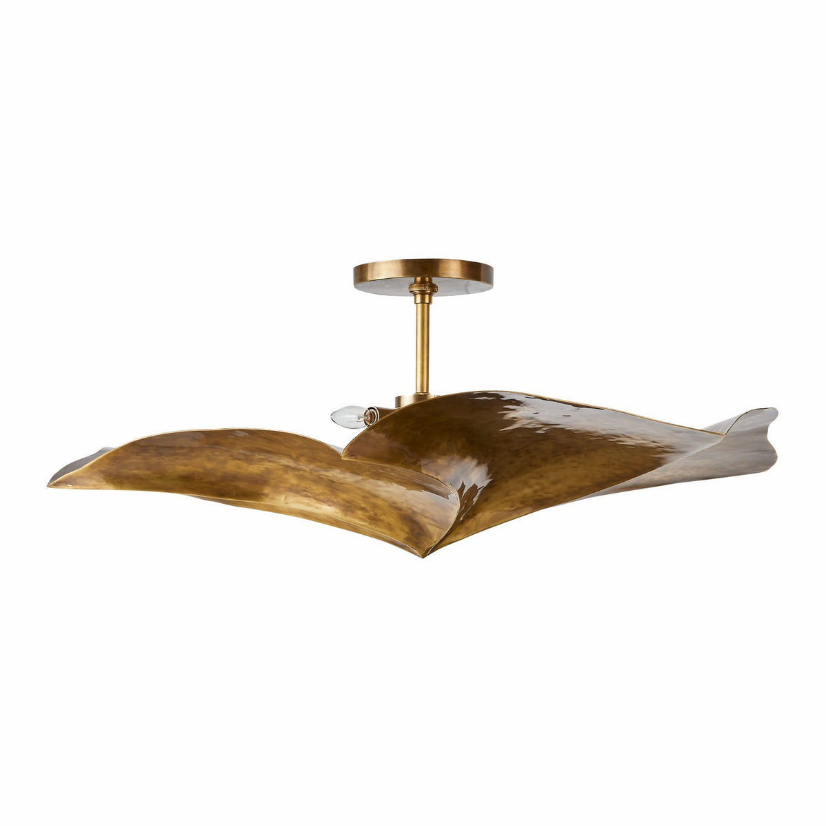 Daniella Three Light Flush Mount in Vintage Brass