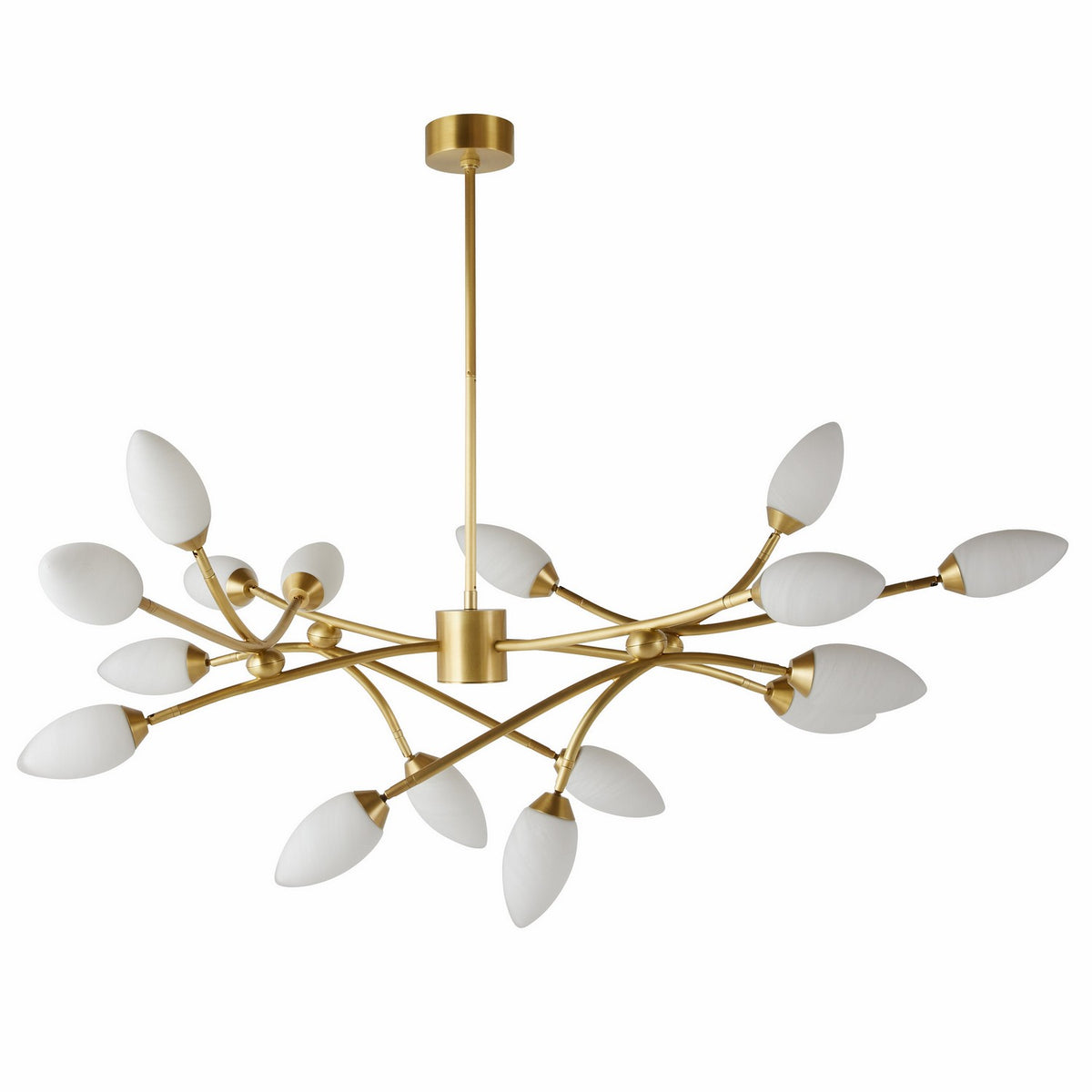 Ember 16 Light Chandelier in Antique Brass/Matte Swirl