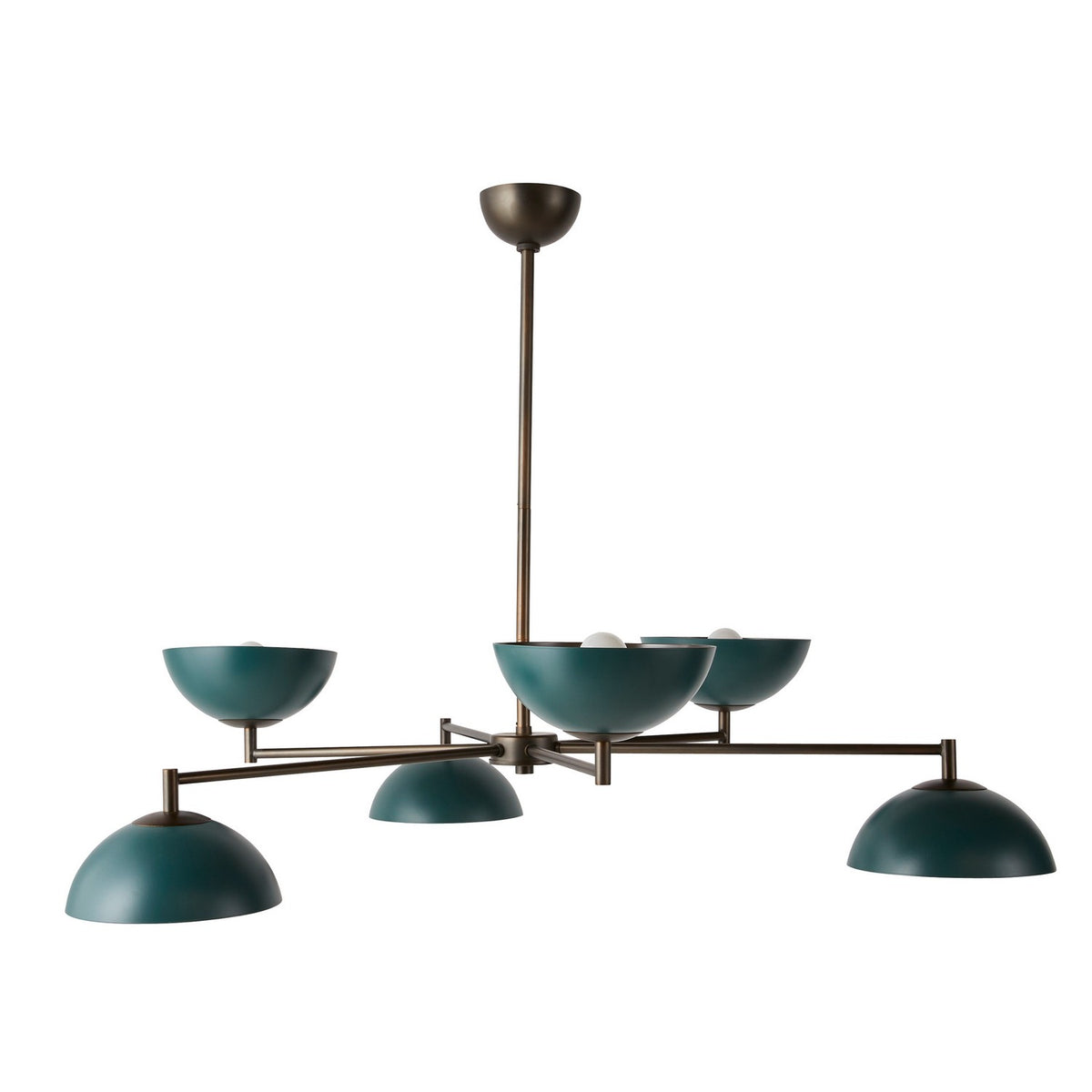 Evansville Six Light Chandelier in Aegean/English Bronze
